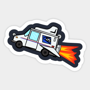 LLV Rocket Ship Postal Truck Sticker